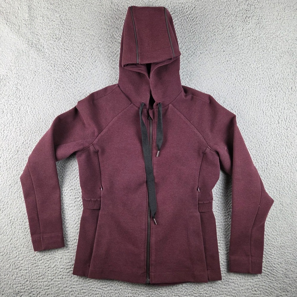 Lululemon & Go Skyline Jacket Womens 10 Full Zip Athletic Coat Hood Pleated Back